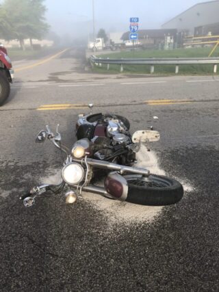 Motorcycle accident scene